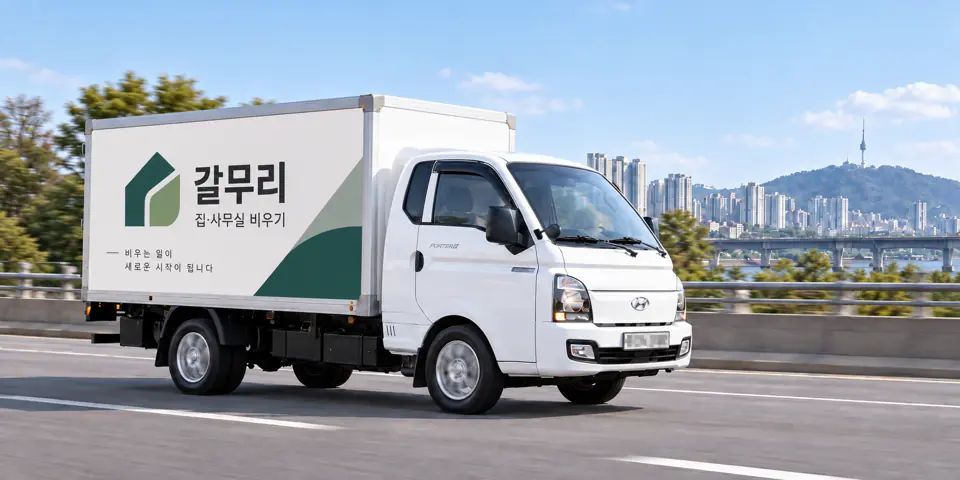 갈무리 작업 차량 (그림) · 신현동 유품정리